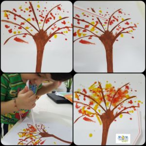 Fall Tree CRaft by Blowing with Straw