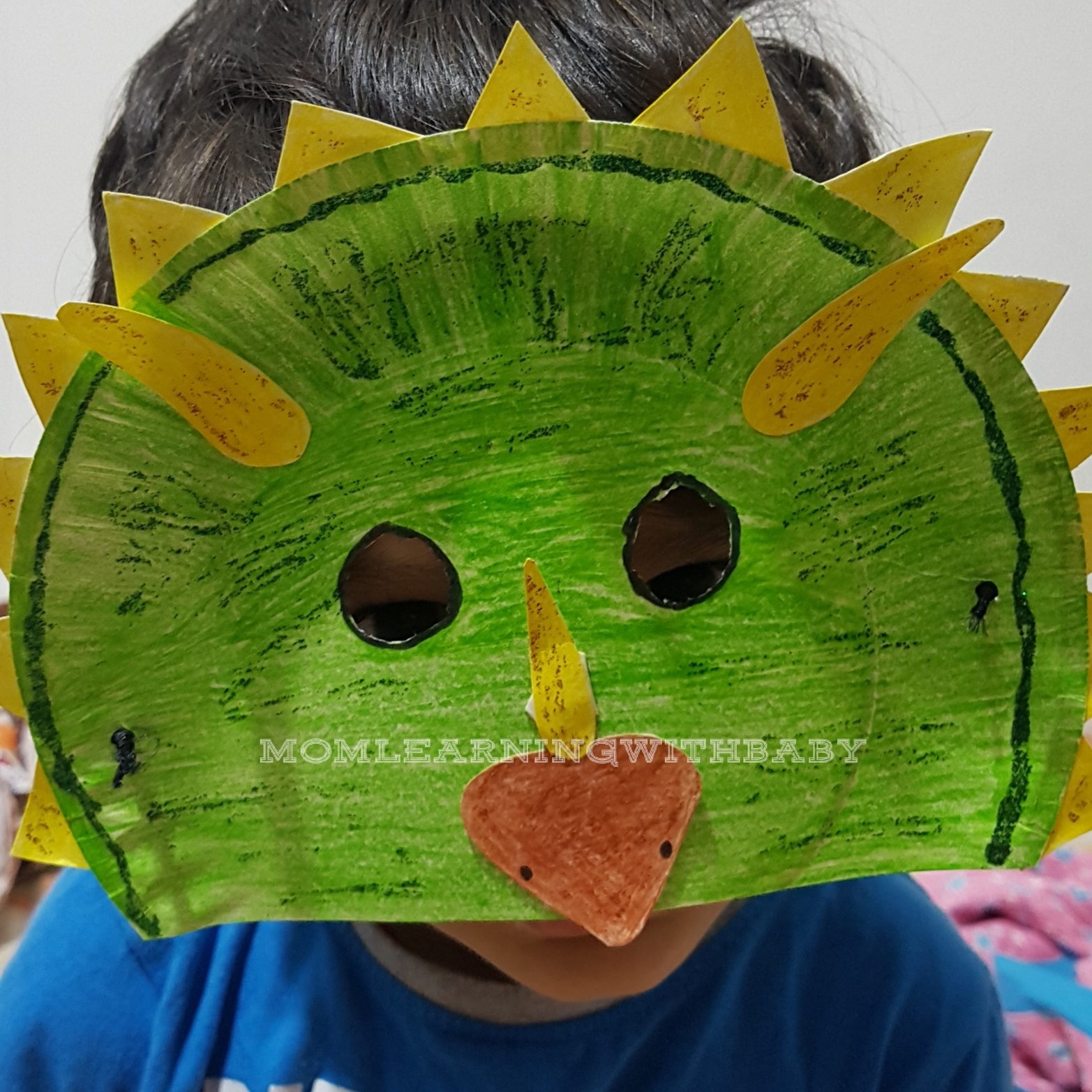 Paper Plate Dinosaur Mask